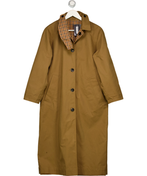 ZARA Beige Zw Collection Reversible Checks Trench Coat UK XS