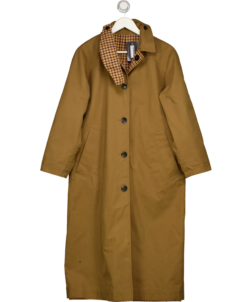 ZARA Beige Zw Collection Reversible Checks Trench Coat UK XS