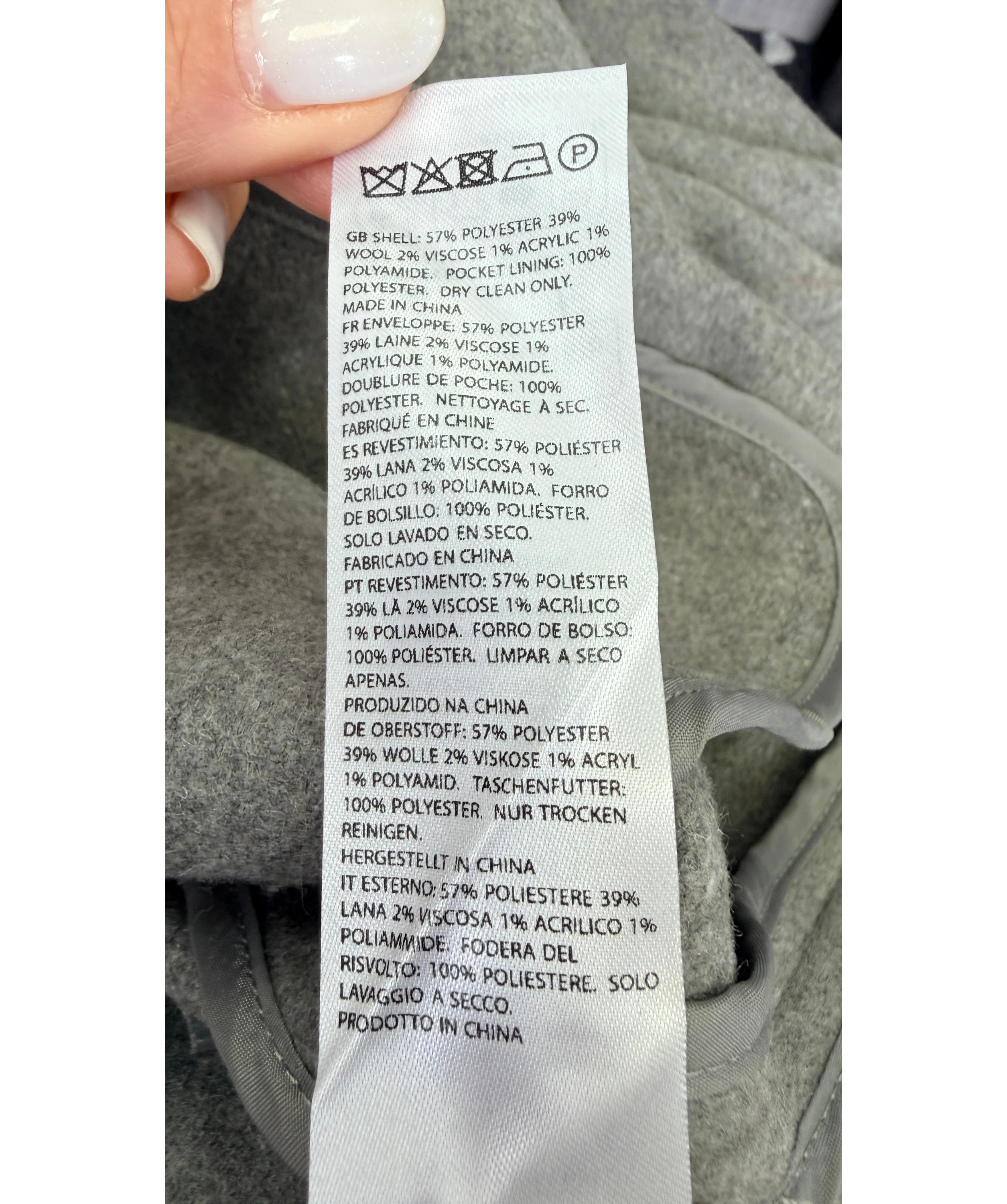 NA-KD Double Breasted Wool Blend Short Jacket With Scarf Grey 36 UK 8