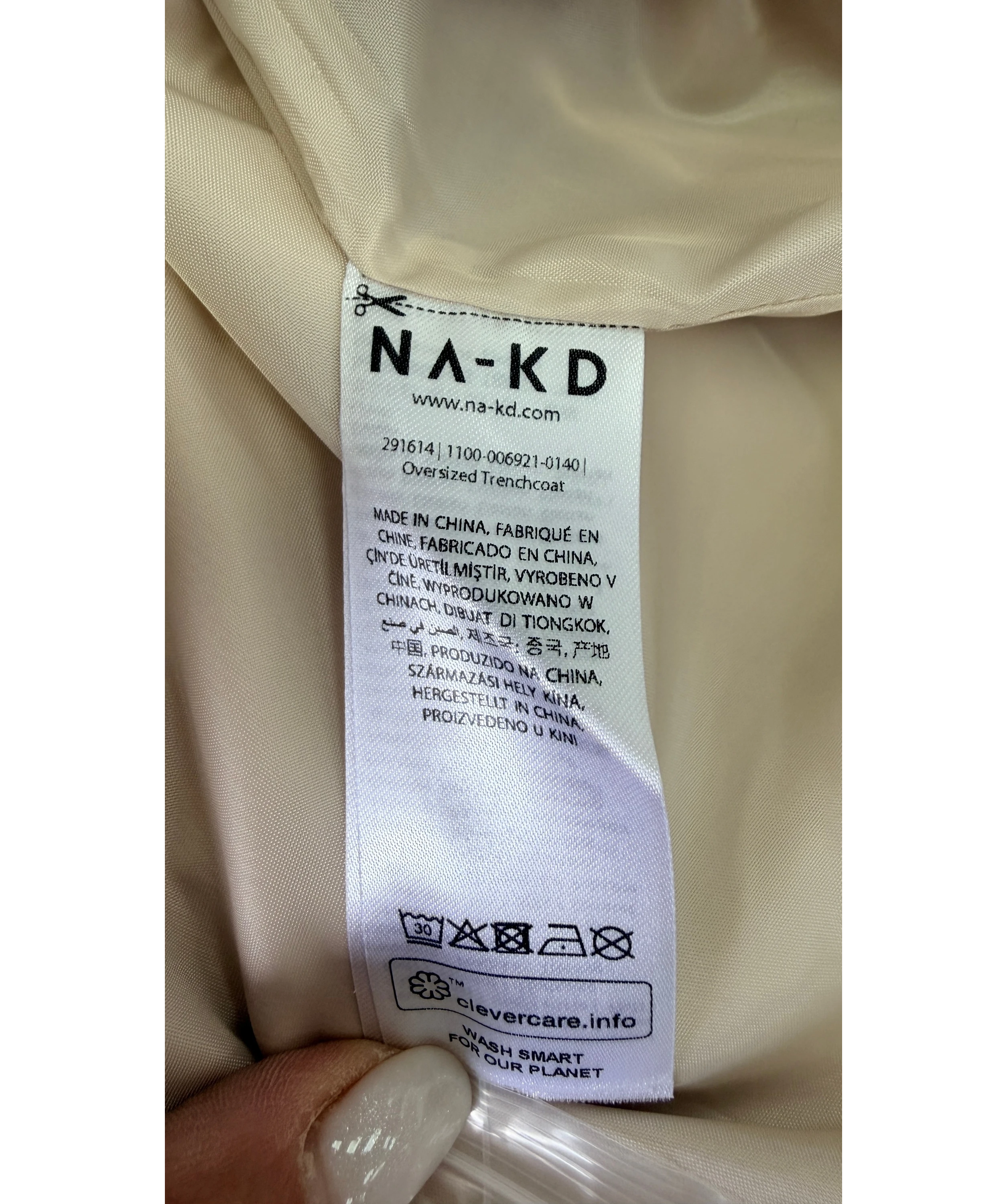 NA-KD Oversized Trenchcoat Beige 36 UK 8