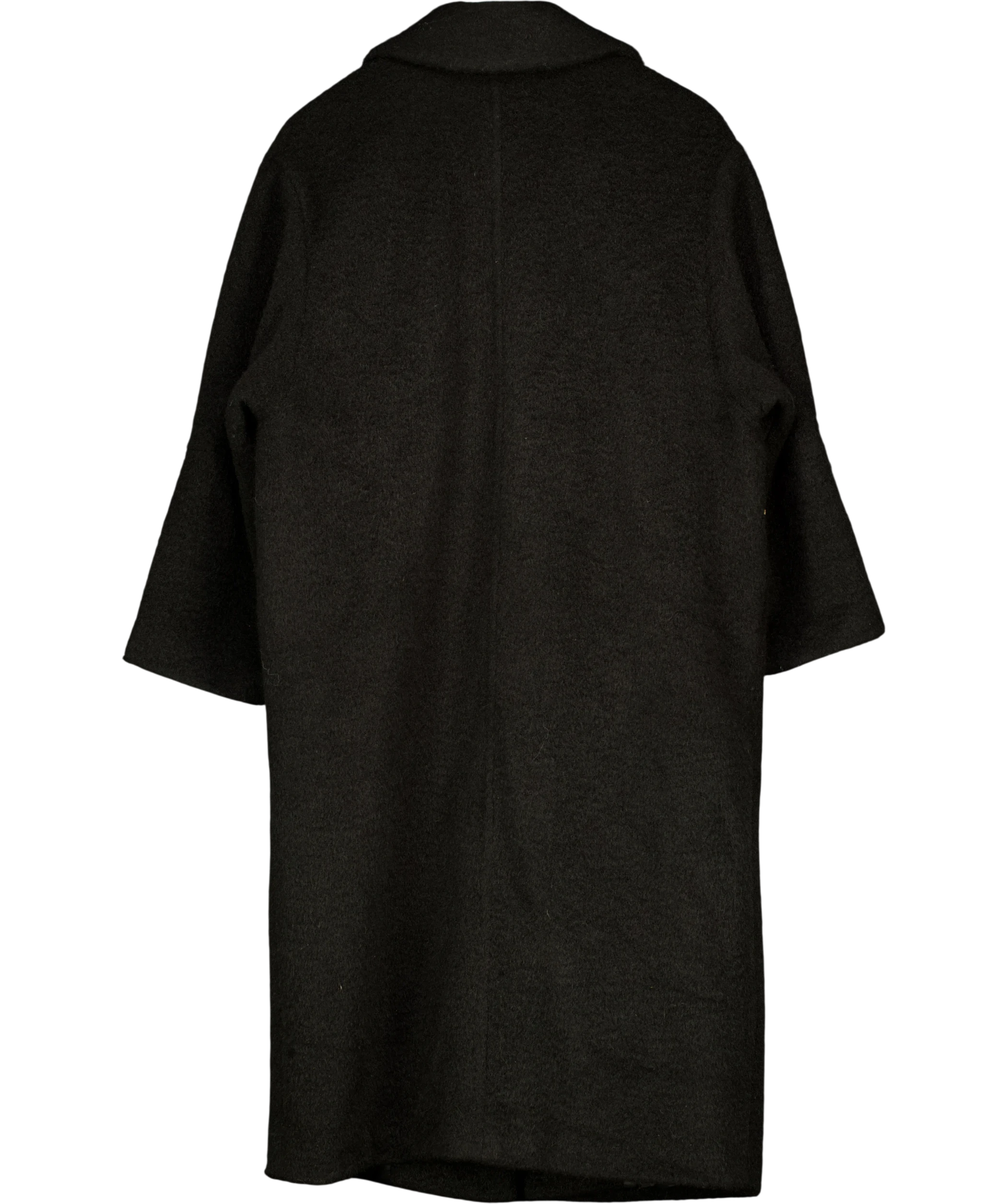 TOPSHOP Black Brushed Longline Overcoat UK XS