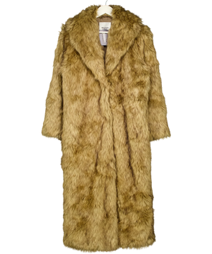 ABERCROMBIE & FITCH Brown Faux Fur Long Coat UK S
