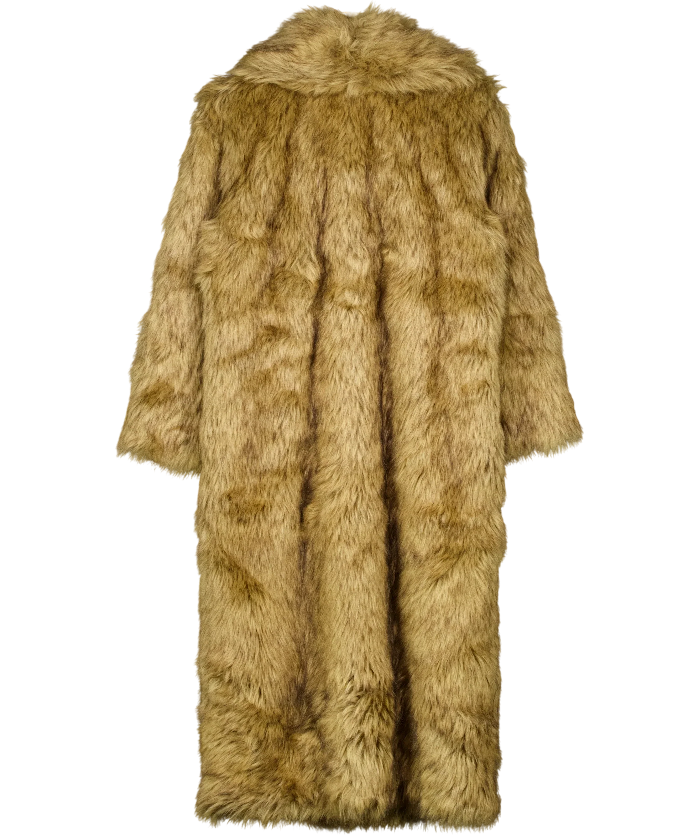 ABERCROMBIE & FITCH Brown Brown Faux Fur Long Coat, size UK S — back