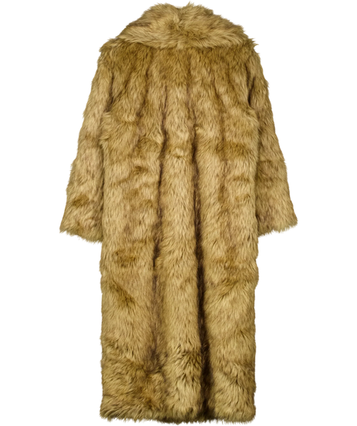 ABERCROMBIE & FITCH Brown Brown Faux Fur Long Coat, size UK S — back