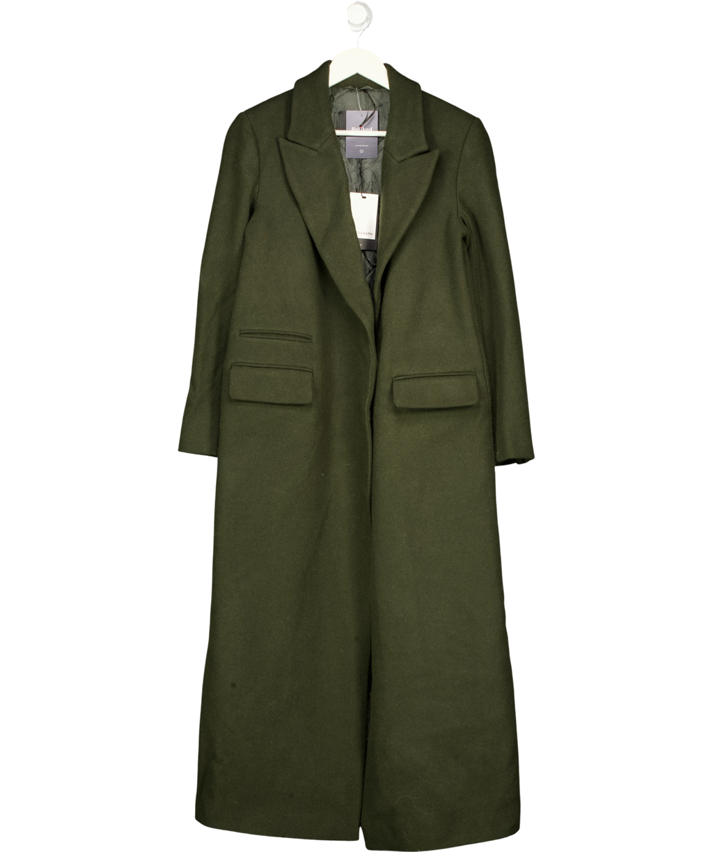 M&S Autograph Moss Green Wool Coat UK 8 — Front