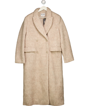 NA-KD Double Breasted Wool Blend Coat Beige 36 UK 8