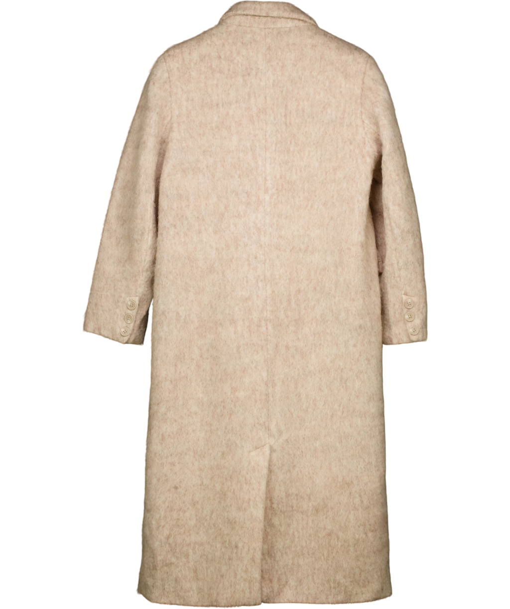 NA-KD Double Breasted Wool Blend Coat Beige 36 UK 8