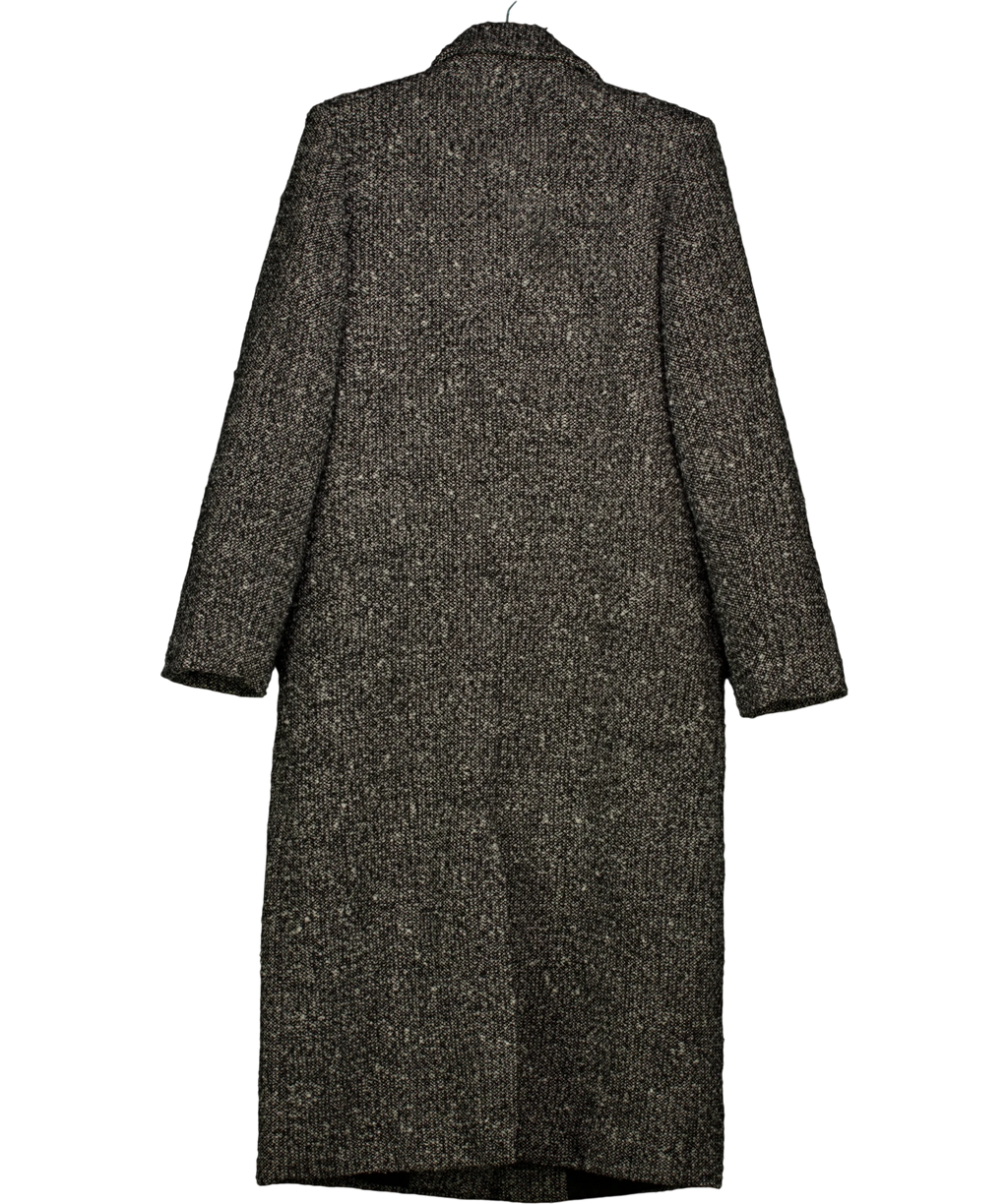 NA-KD Sharp Shoulder Maxi Coat Black 34 UK 6