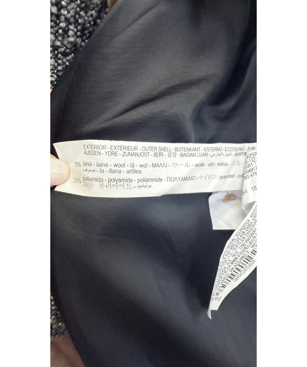 ZARA Belted Wool Blend Coat Camel Beige UK S