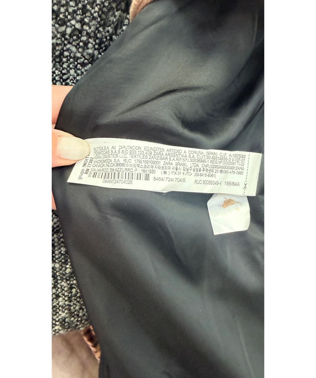 ZARA Belted Wool Blend Coat Camel Beige UK S
