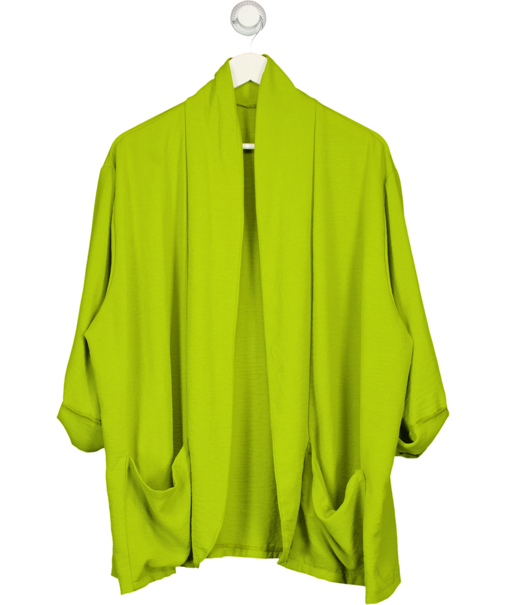Green Drape Front Open Blazer UK S