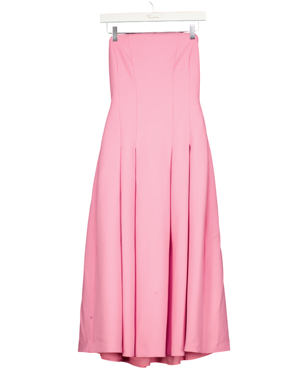 KAREN MILLEN Pink Petite Compact Stretch Tailored Prom Dress UK 8 — Front