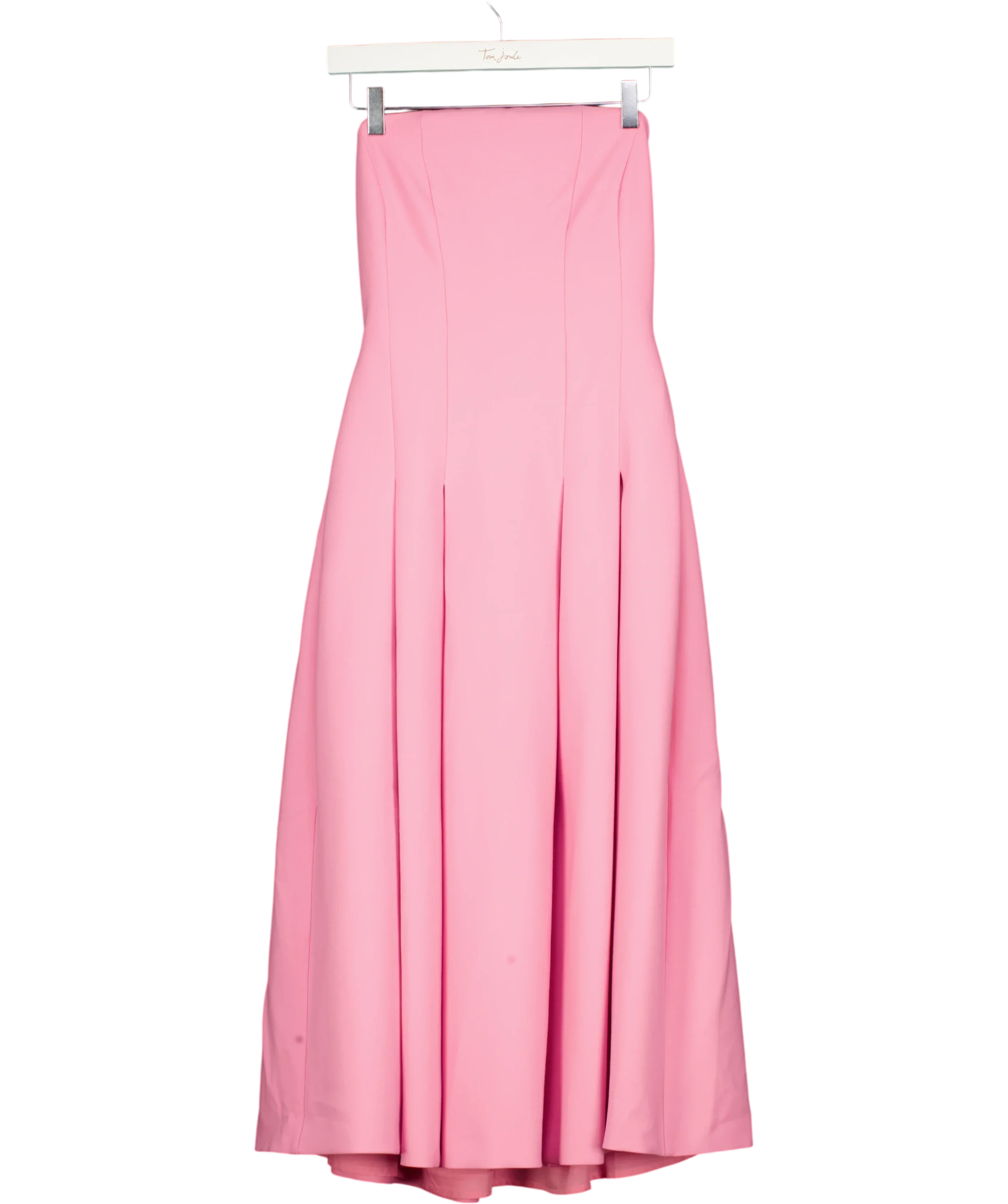 KAREN MILLEN Pink Petite Compact Stretch Tailored Prom Dress UK 8 — Front