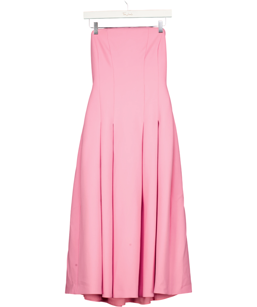 KAREN MILLEN Pink Petite Compact Stretch Tailored Prom Dress UK 8 — Front