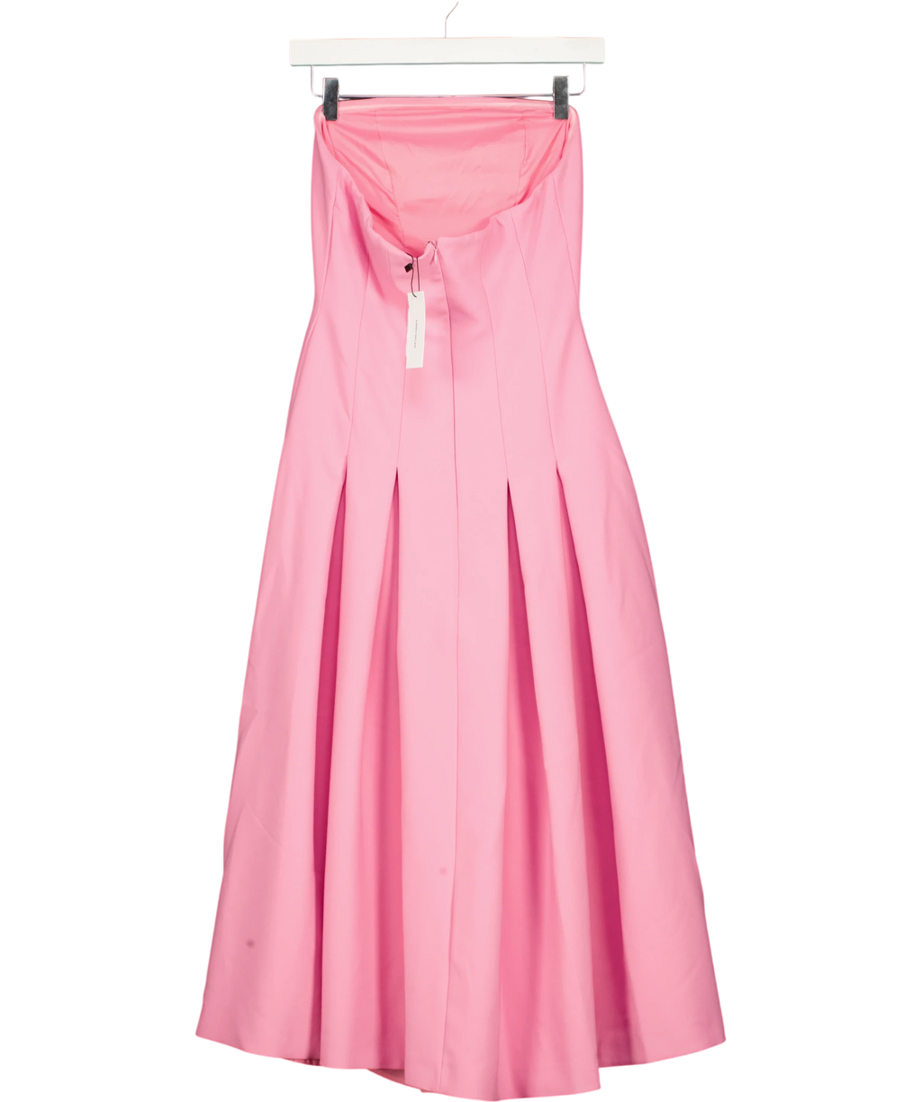 KAREN MILLEN Pink Petite Compact Stretch Tailored Prom Dress UK 8 — Back