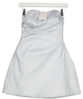 Meshki Blue Gathered Taffeta Mini Dress UK XS — Front