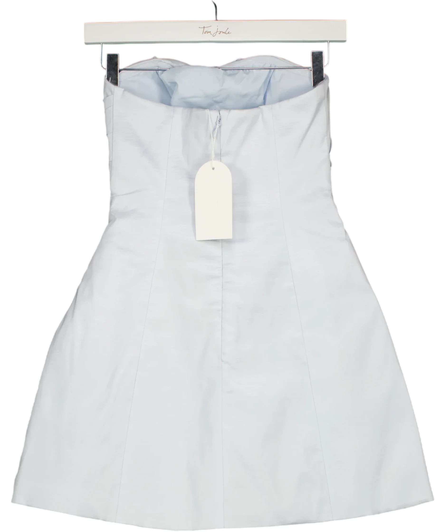 Meshki Blue Gathered Taffeta Mini Dress UK XS — Back