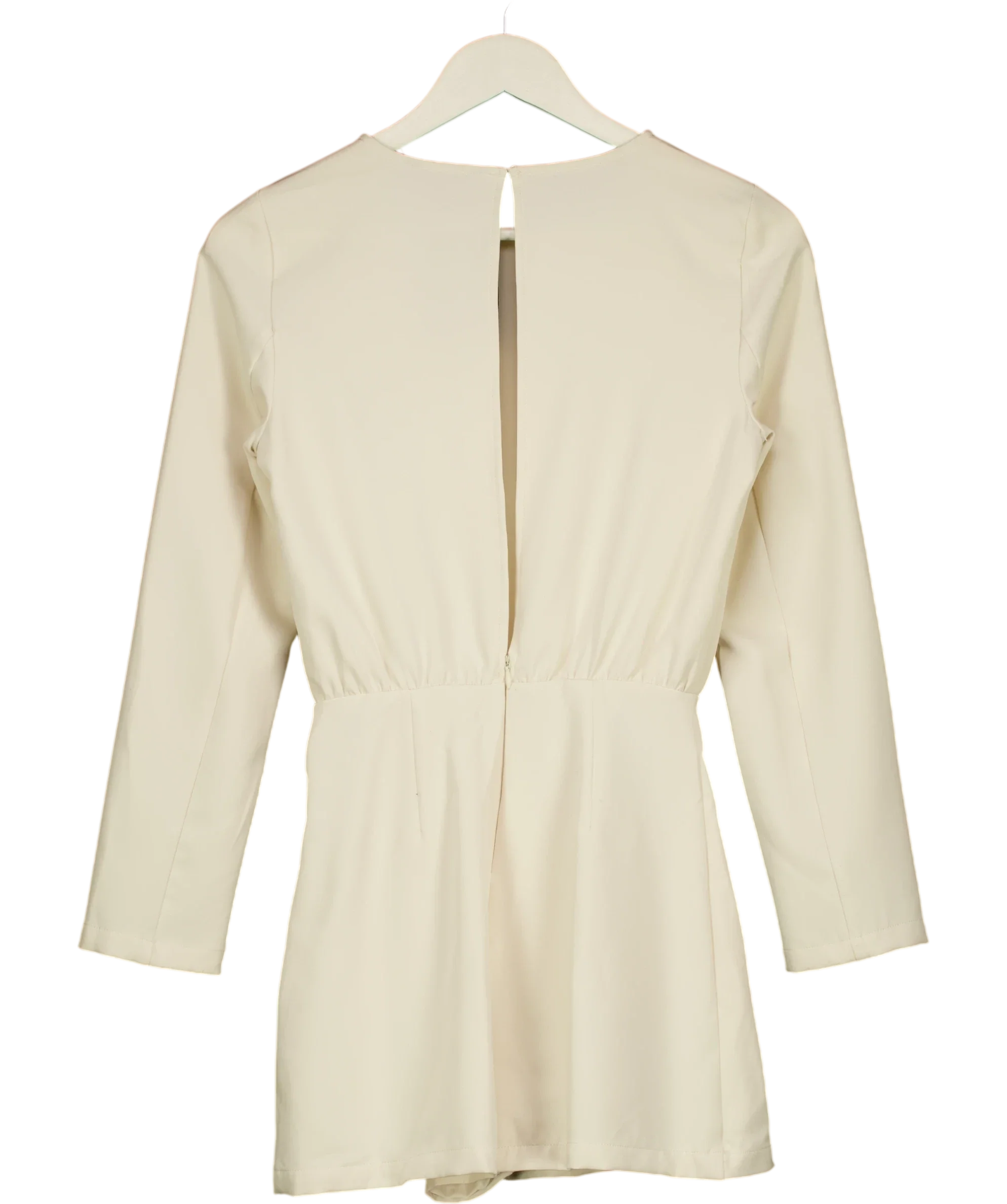 ZARA Gold Chain Draped Crepe Playsuit Cream UK XS