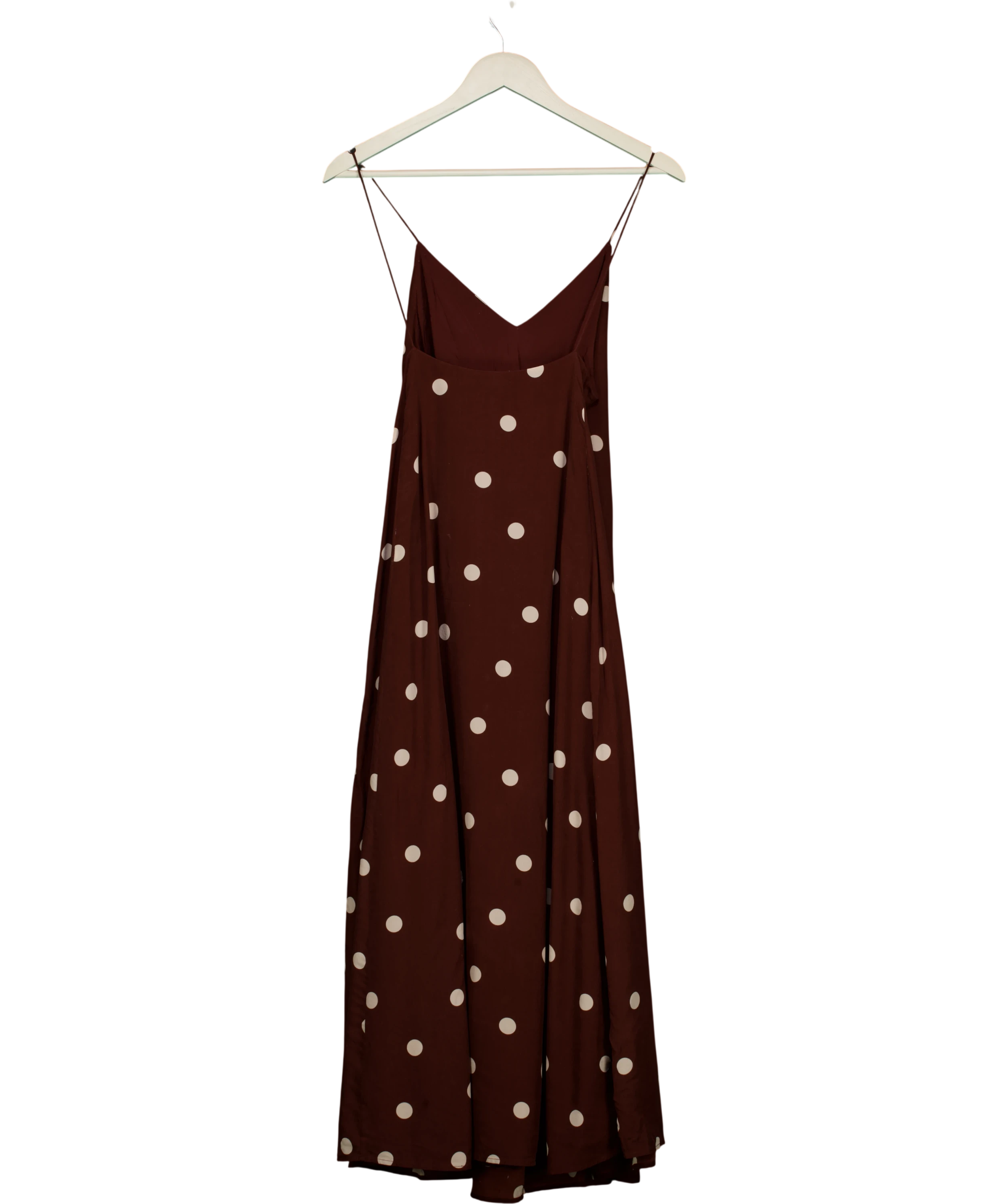 Sezane Brown Giuseppa Dress  Ecru Polka Dots On Chocolate Print Fr34 UK 6 — Back