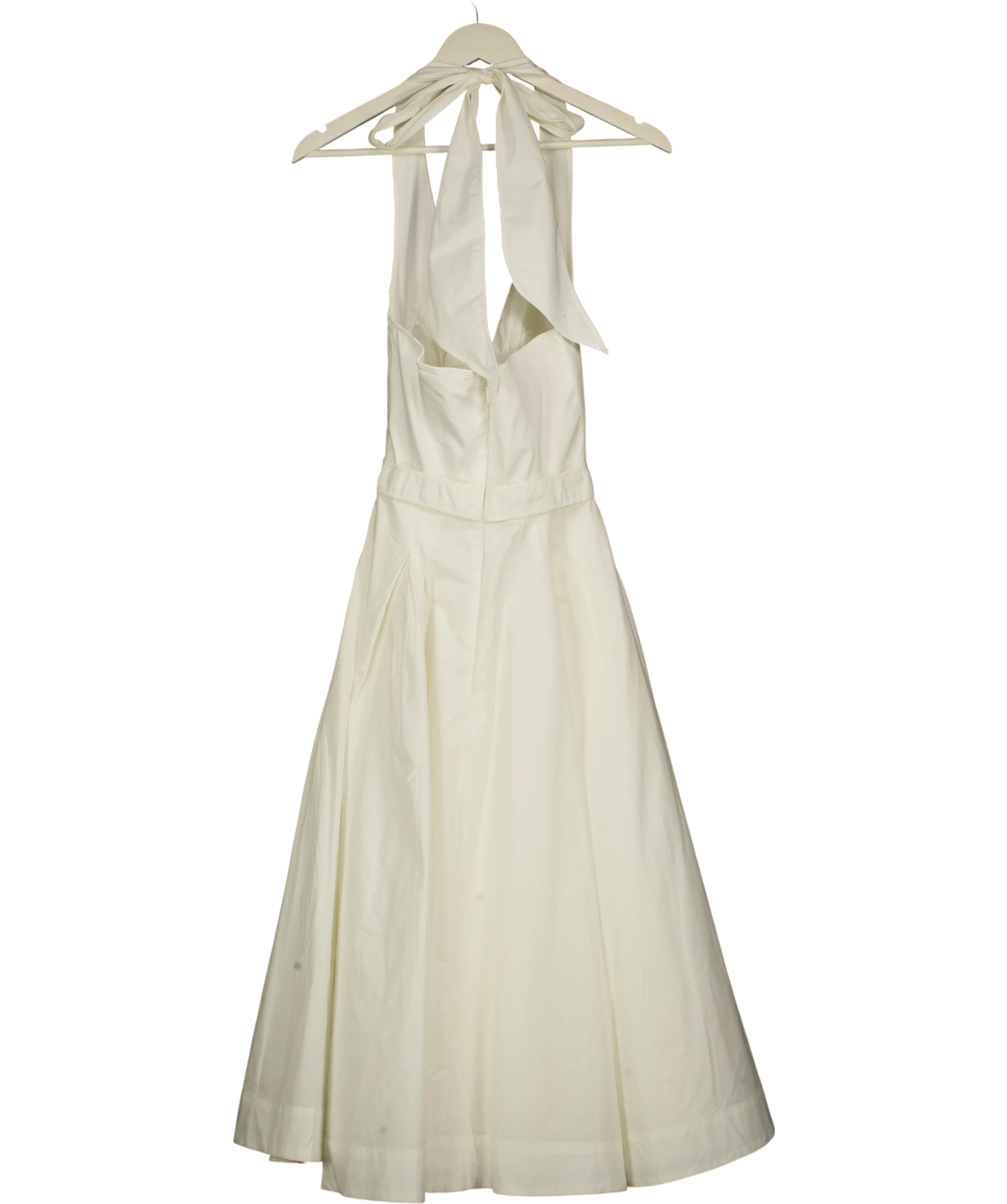 House of CB Ivory White Cotton Corset Midi Dress UK XS — Back