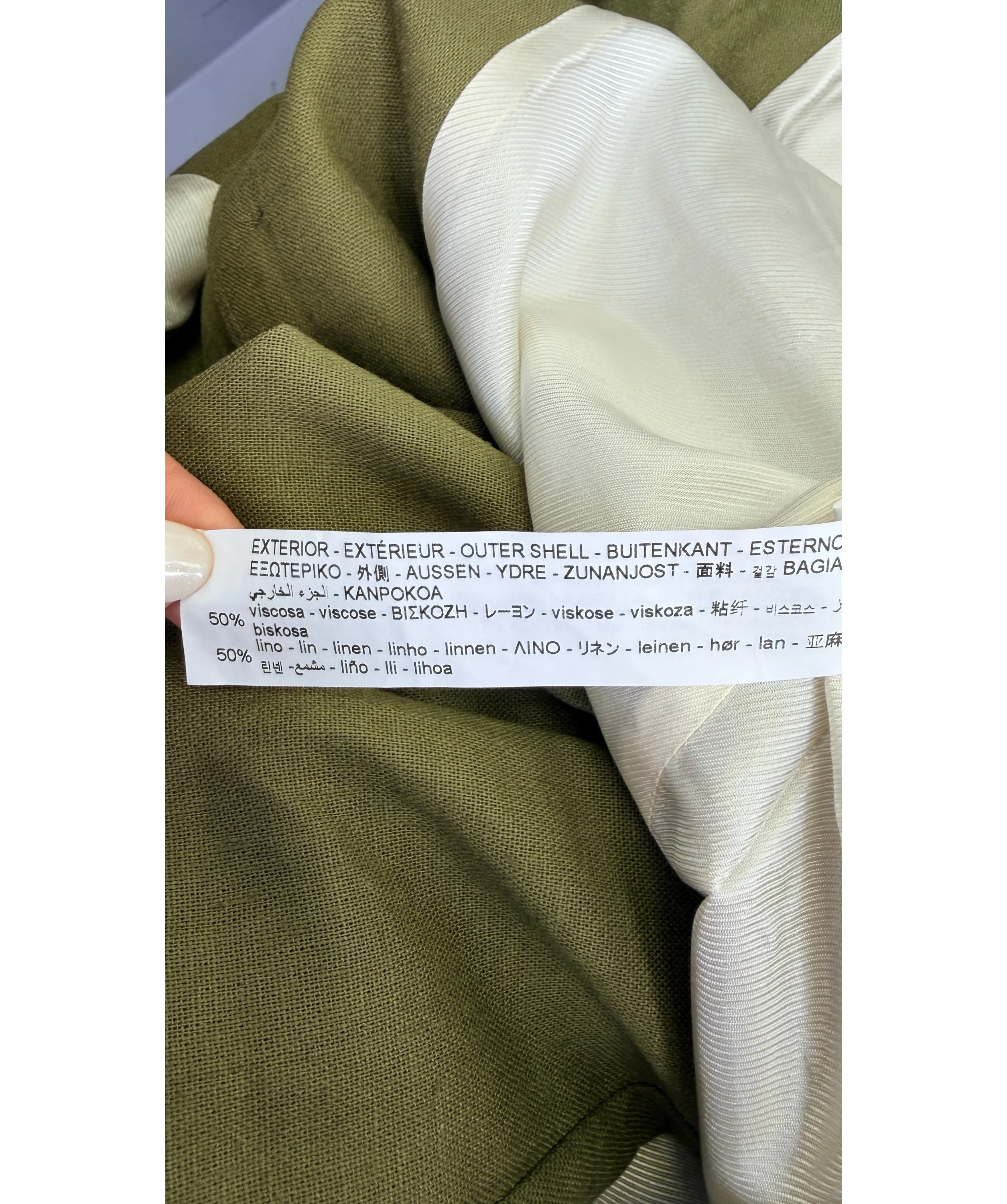 ZARA 2-piece Linen Blend Waistcoat And Shorts Set Khaki Green UK XS