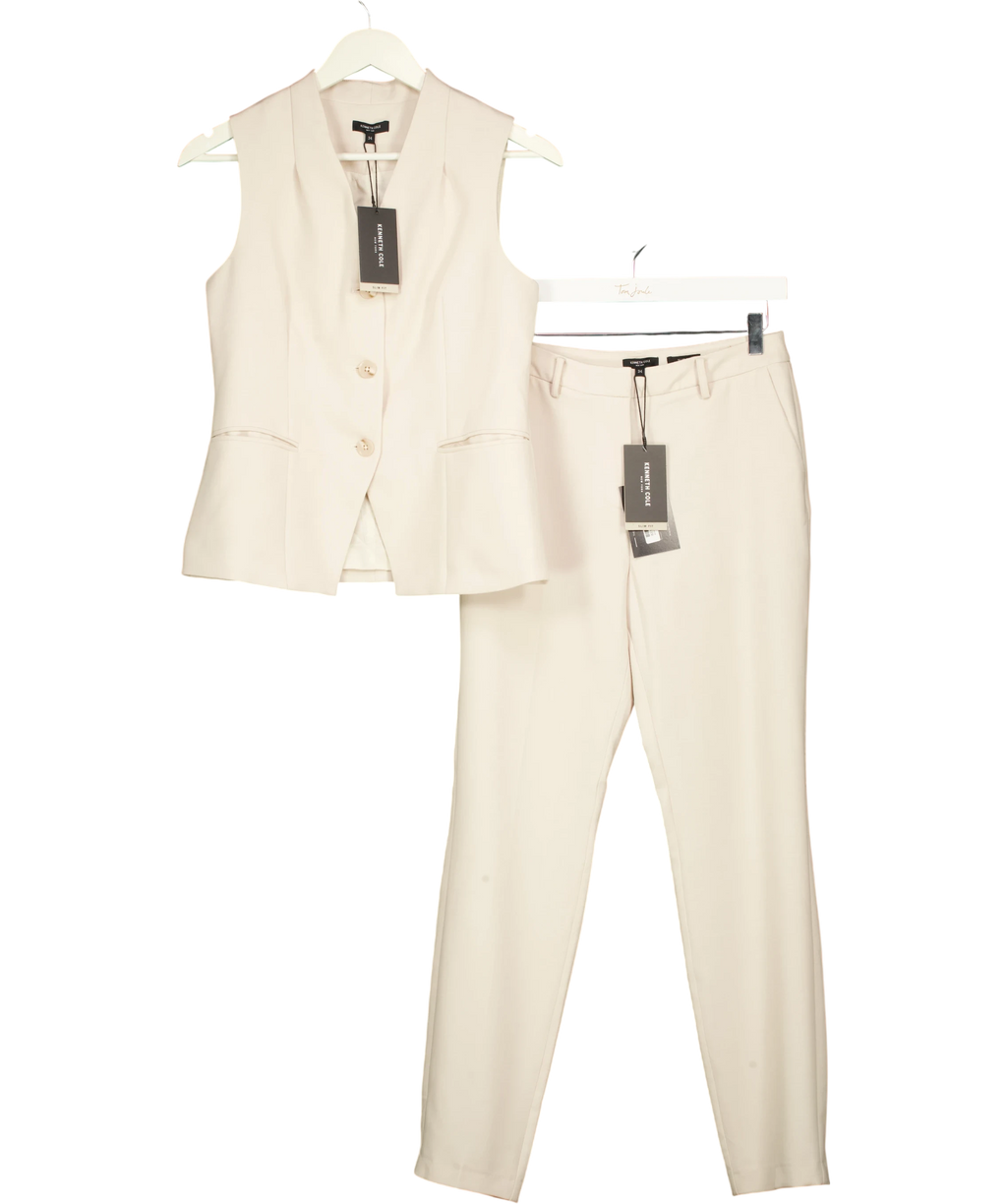 KENNETH COLE Beige Slim Fit Waistcoat & Trouser Set Sand 34 UK 6
