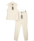 KENNETH COLE Beige Slim Fit Waistcoat & Trouser Set Sand 34 UK 6