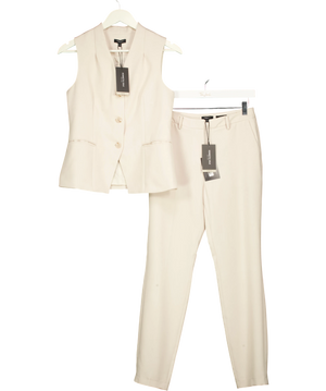 KENNETH COLE Beige Slim Fit Waistcoat & Trouser Set Sand 34 UK 6