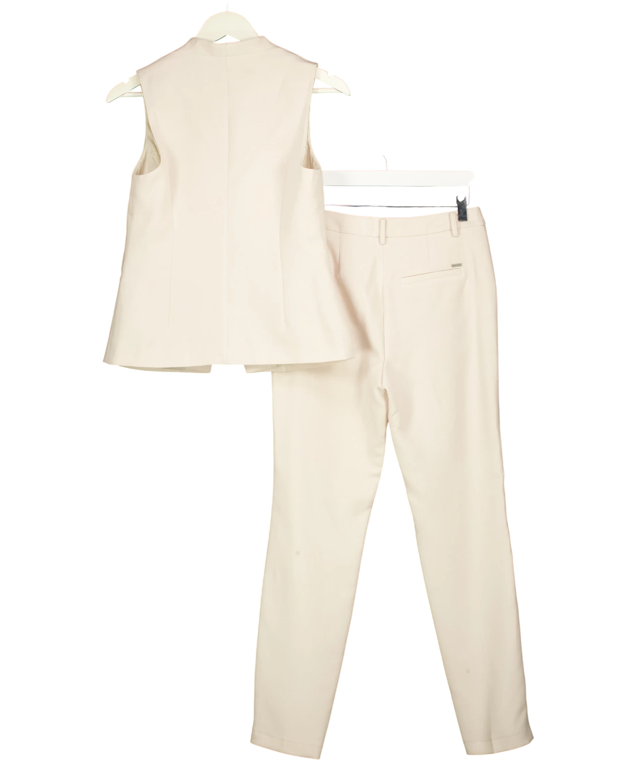 KENNETH COLE Beige Slim Fit Waistcoat & Trouser Set Sand 34 UK 6