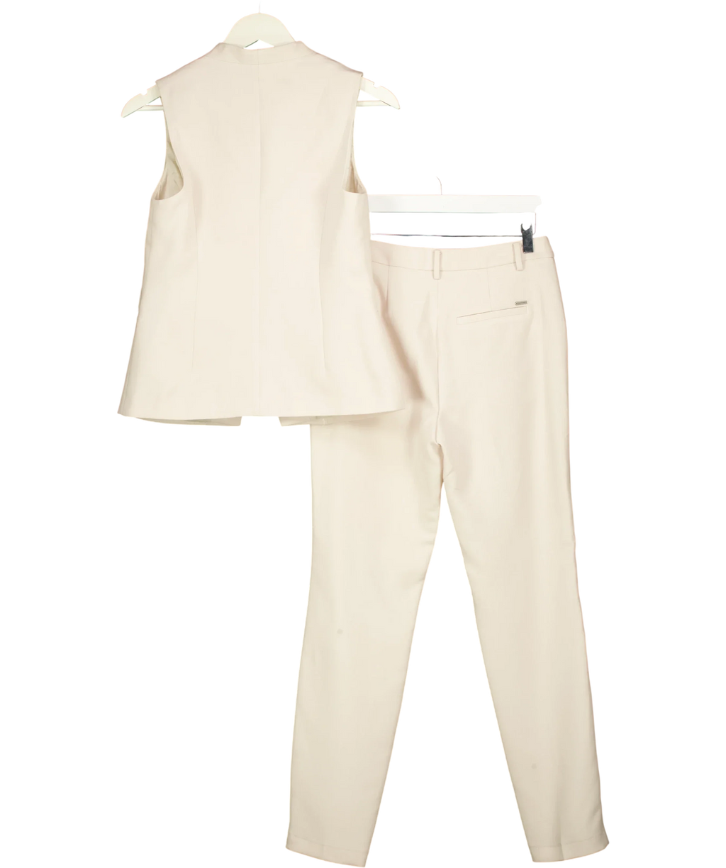 KENNETH COLE Beige Slim Fit Waistcoat & Trouser Set Sand 34 UK 6