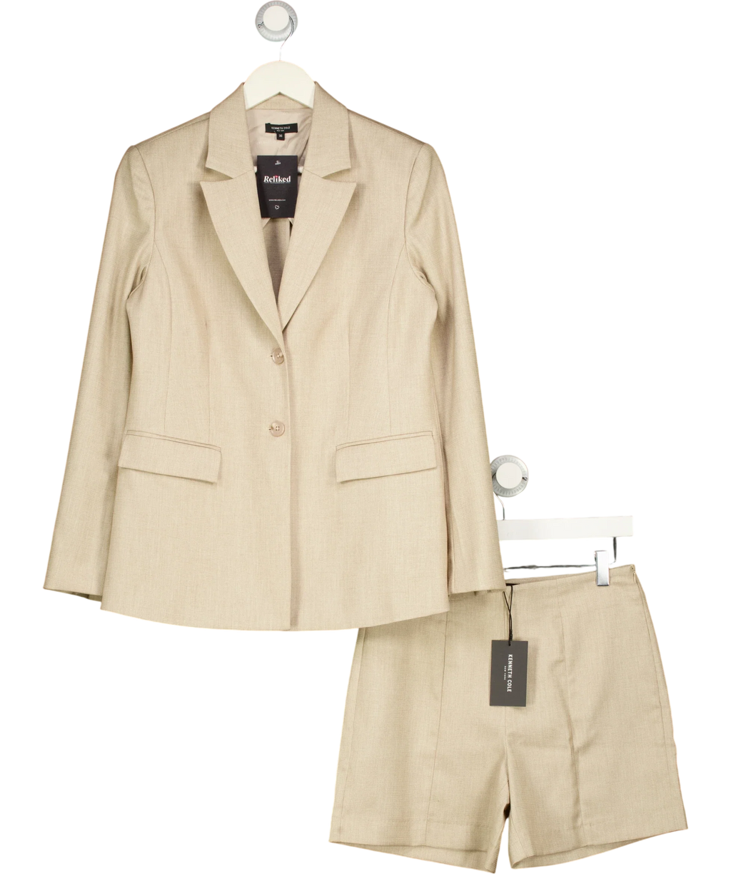 KENNETH COLE Beige 2-piece Blazer And Shorts Set Sand 36 UK 8