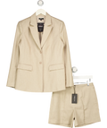 KENNETH COLE Beige 2-piece Blazer And Shorts Set Sand 36 UK 8