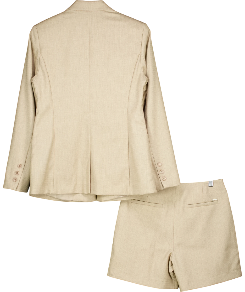 KENNETH COLE Beige 2-piece Blazer And Shorts Set Sand 36 UK 8