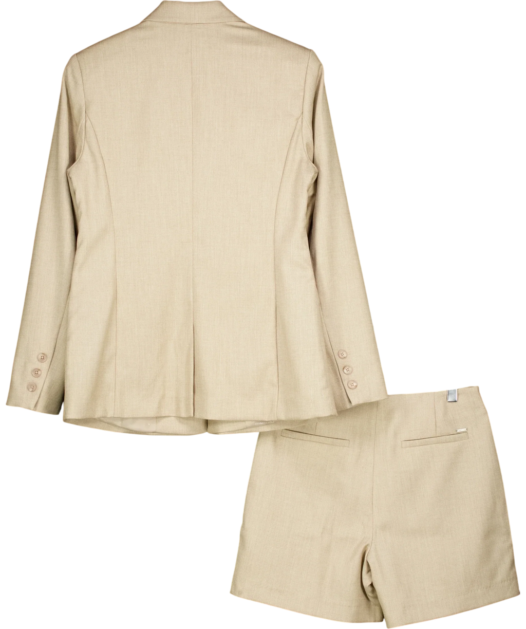 KENNETH COLE Beige 2-piece Blazer And Shorts Set Sand 36 UK 8