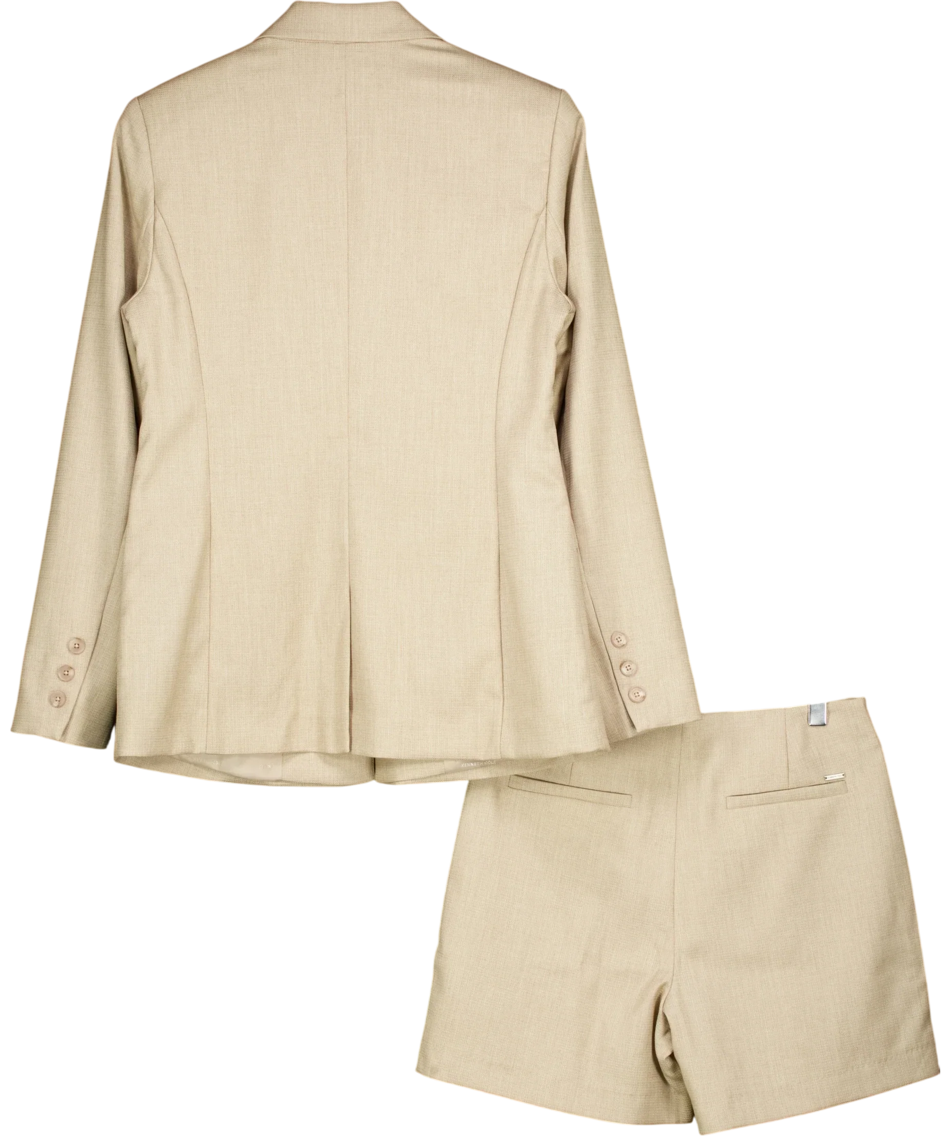 KENNETH COLE Beige 2-piece Blazer And Shorts Set Sand 36 UK 8