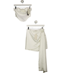 Meshki 2-piece Margot Strapless Rose Corset Top & Margot Rose Mini Skirt Set White UK S