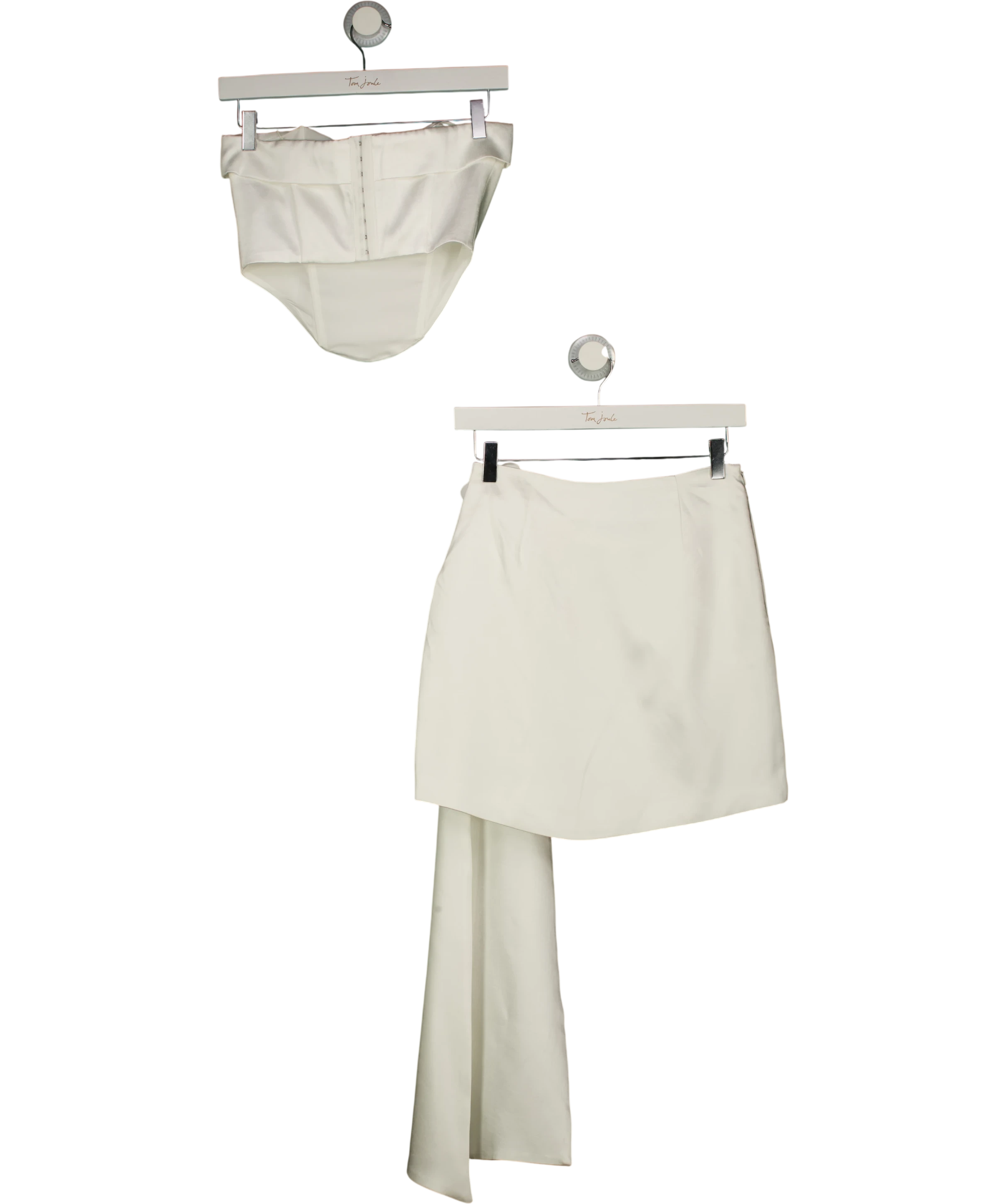 Meshki 2-piece Margot Strapless Rose Corset Top & Margot Rose Mini Skirt Set White UK S