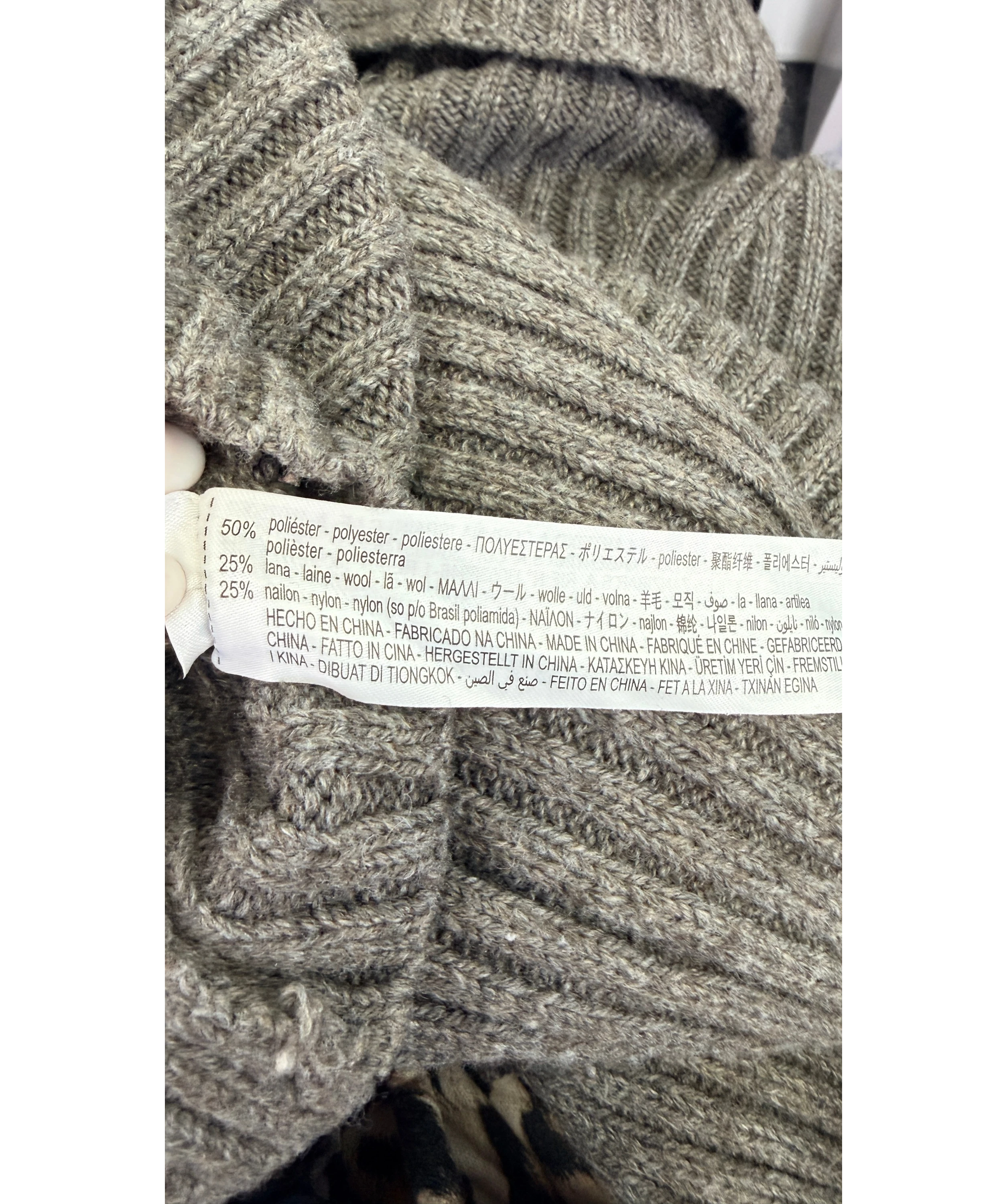 ZARA 2-piece Ribbed Wool Blend Roll Neck Jumper & Skirt Set Grey UK S