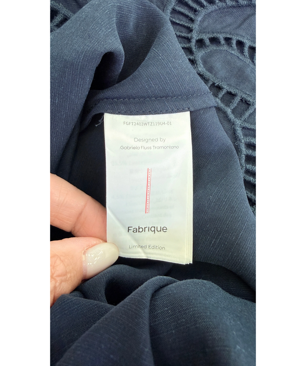 Fabrique X Gabriela Fluss Tramontano Grazia Top & Skirt Set Navy Blue UK XS