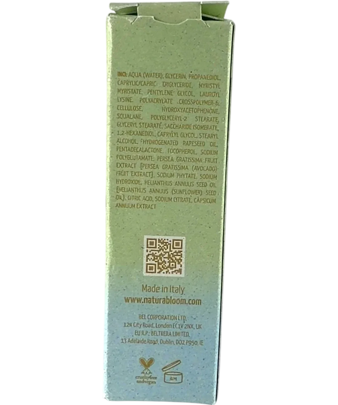 Naturabloom Hydrocare Restoring & De-Puffing Eye Gel, size 15ml — back