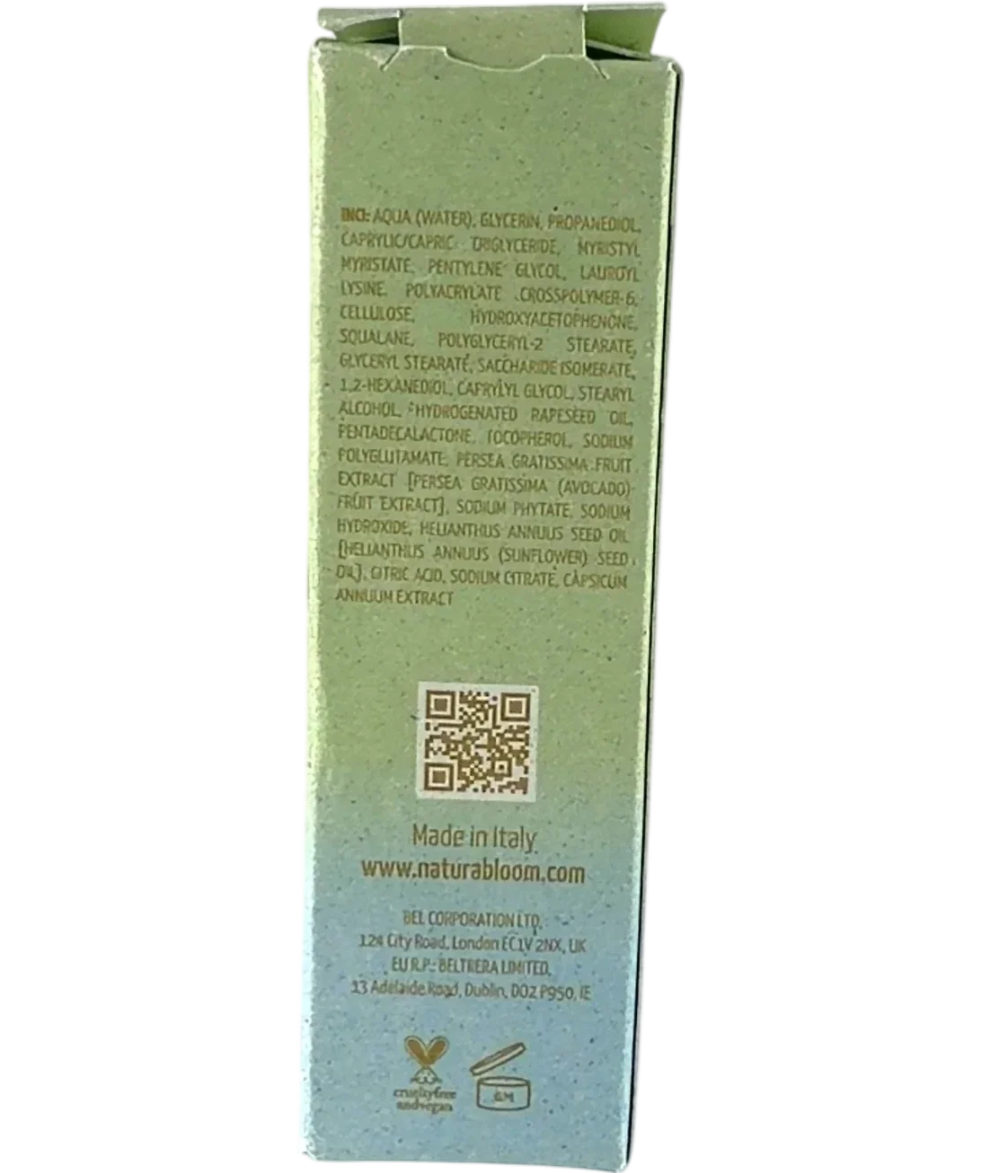 Naturabloom Hydrocare Restoring & De-Puffing Eye Gel, size 15ml — back