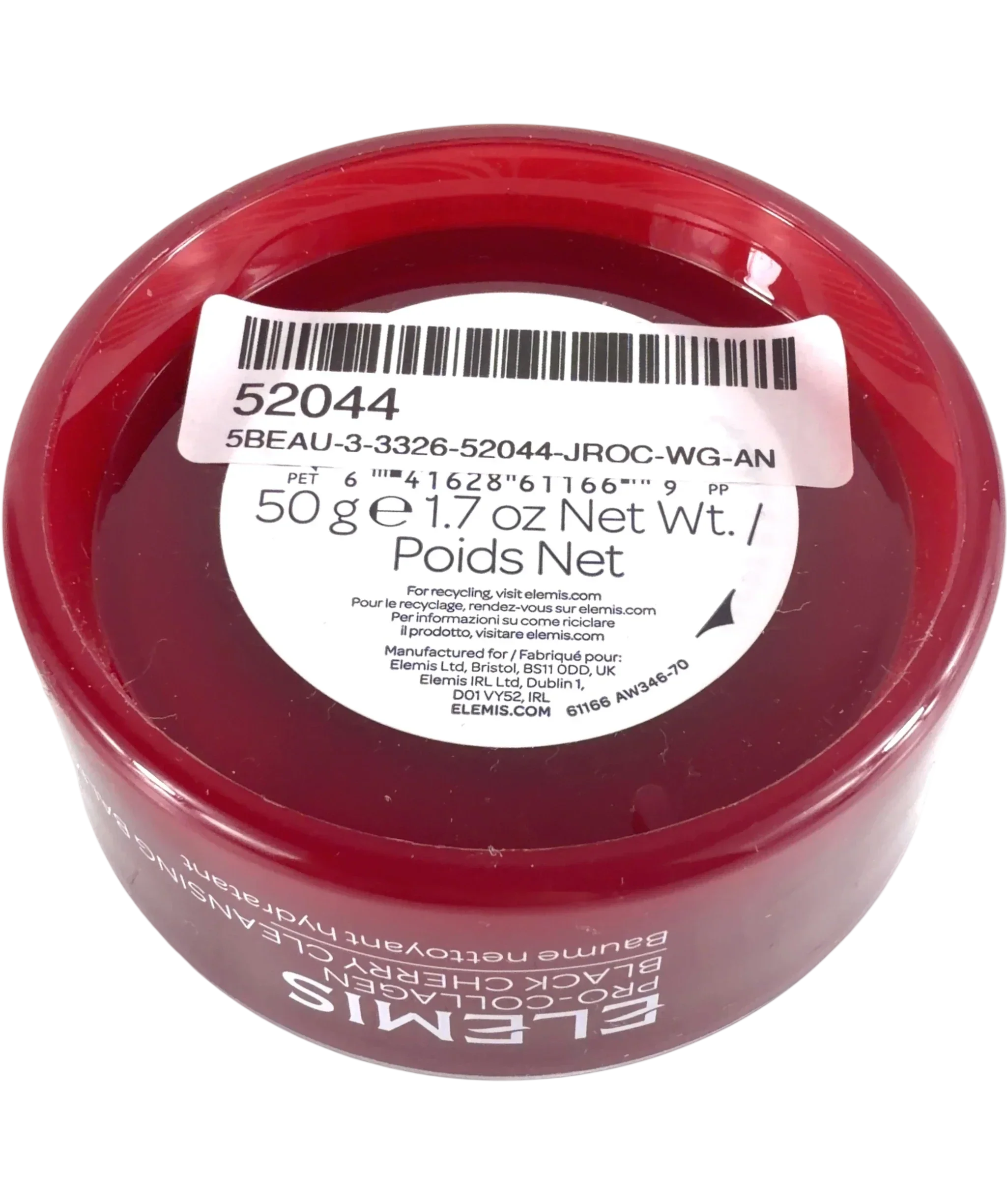 Elemis Black cherry Pro-Collagen Black Cherry Cleansing Balm, size 50g — back