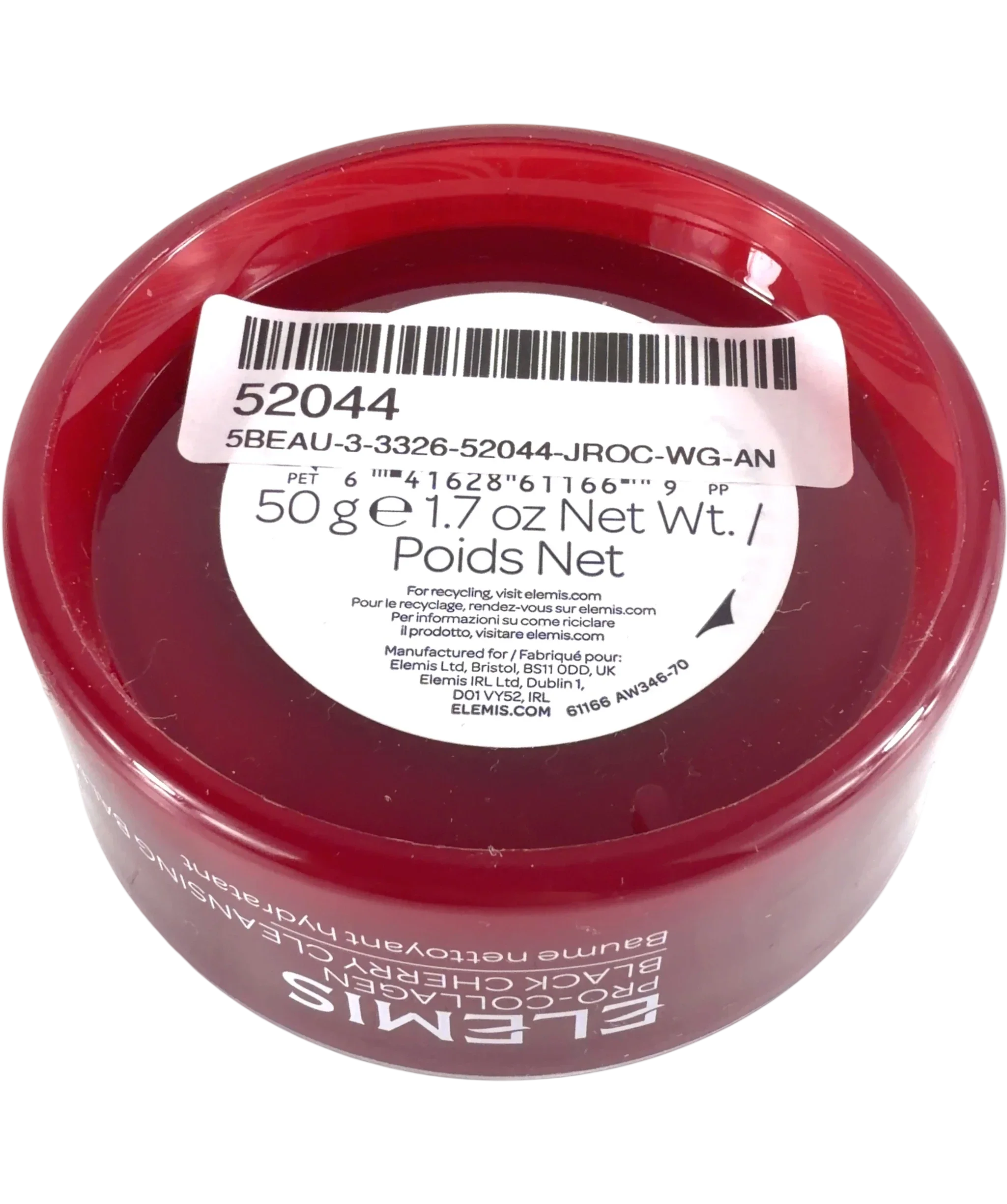 Elemis Black cherry Pro-Collagen Black Cherry Cleansing Balm, size 50g — back