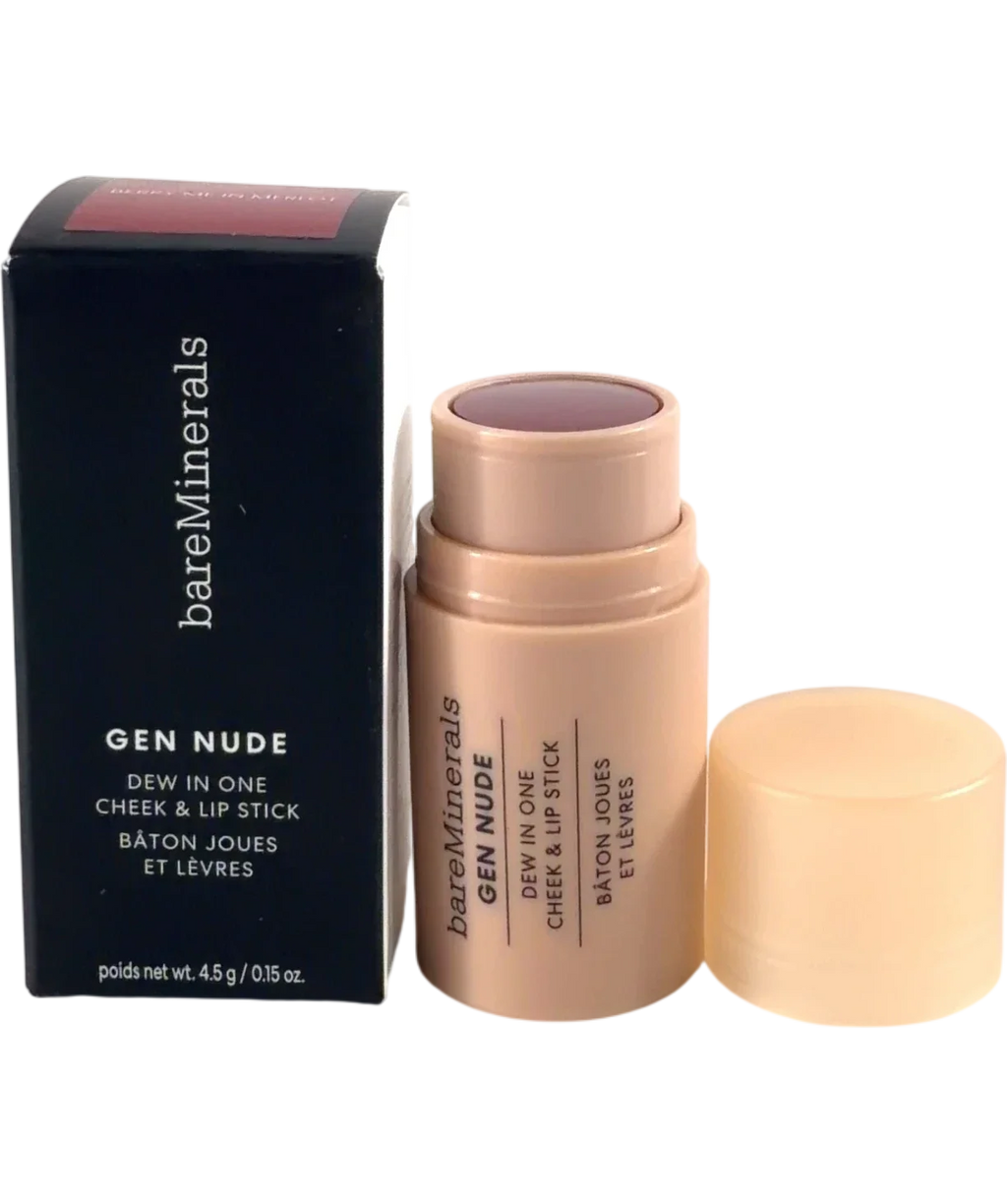 bareMinerals Berry me in merlot Gen Nude Dew in One Cheek & Lip Stick, size 4.5g — front