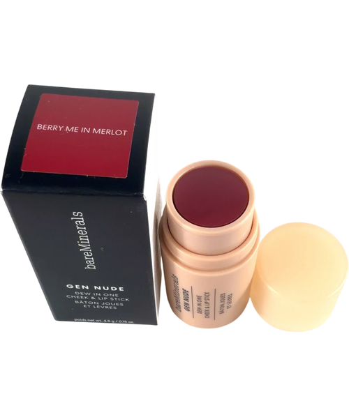 bareMinerals Berry me in merlot Gen Nude Dew in One Cheek & Lip Stick, size 4.5g — back