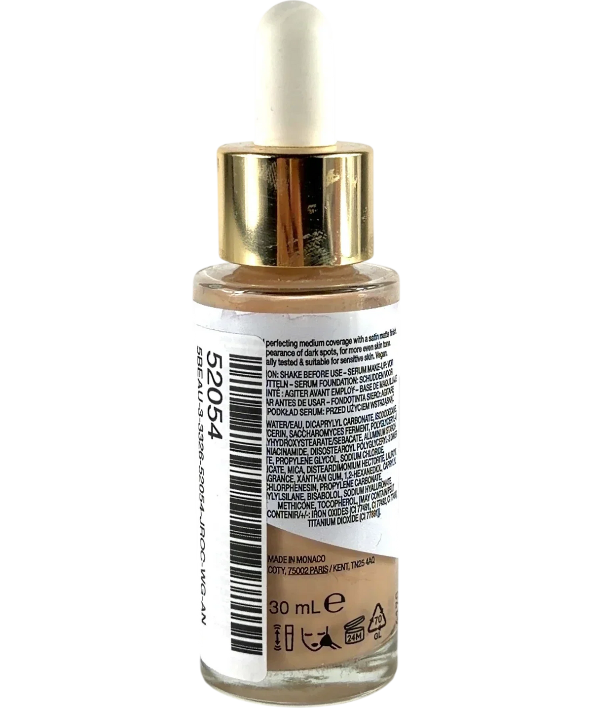 Max Factor 10-30 Fair Miracle Pure Skin Reset 2 in 1 Serum Foundation, size 30ml — back