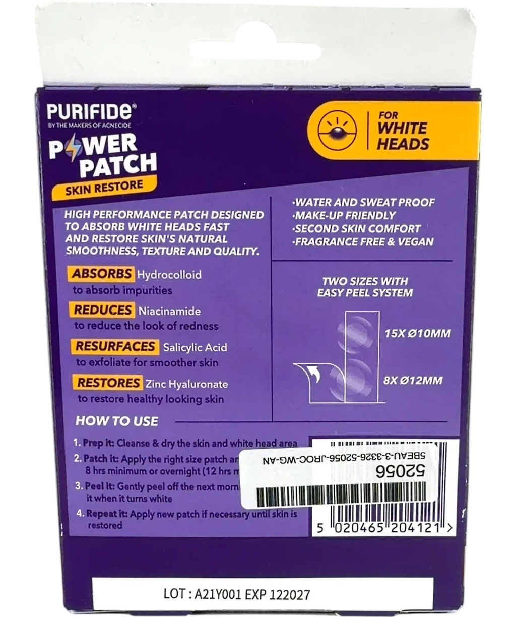 Purifide by Acnecide Skin Restore Power Patch, size X23 — back
