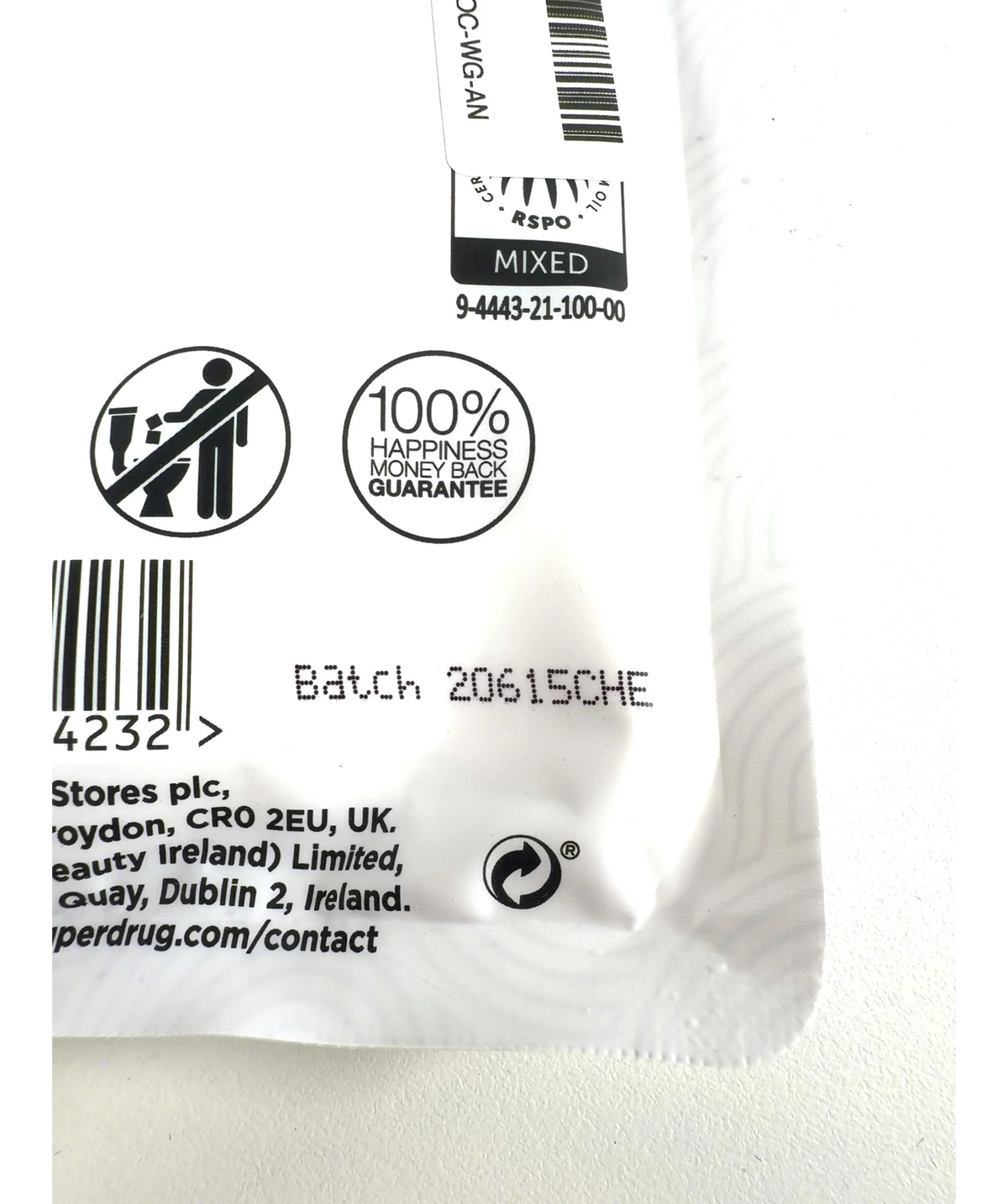 Superdrug Charcoal Foot Pack One size — Batch number or expiry date