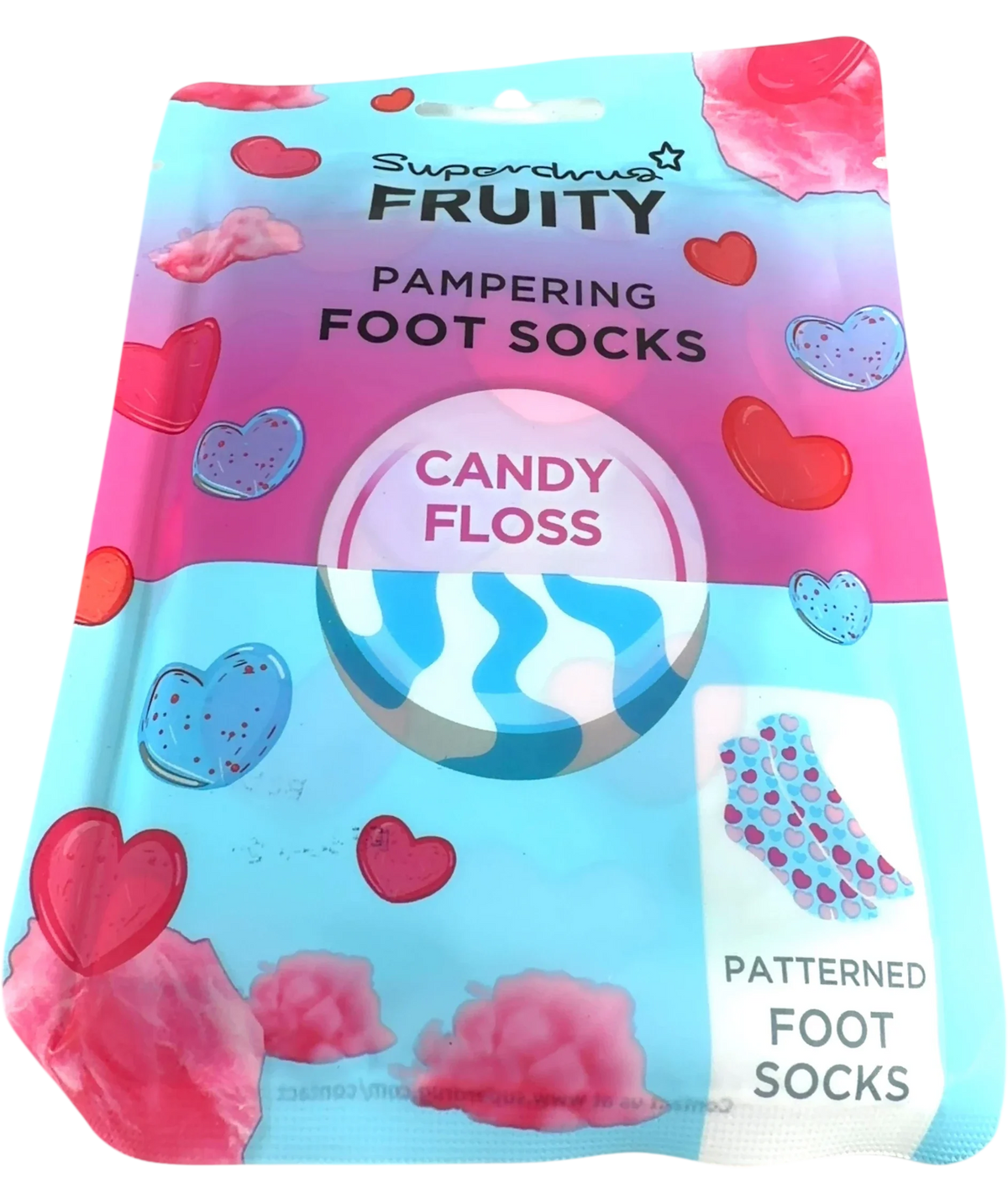 Superdrug Superdrug Fruity Pampering Foot Socks Candy Floss — front