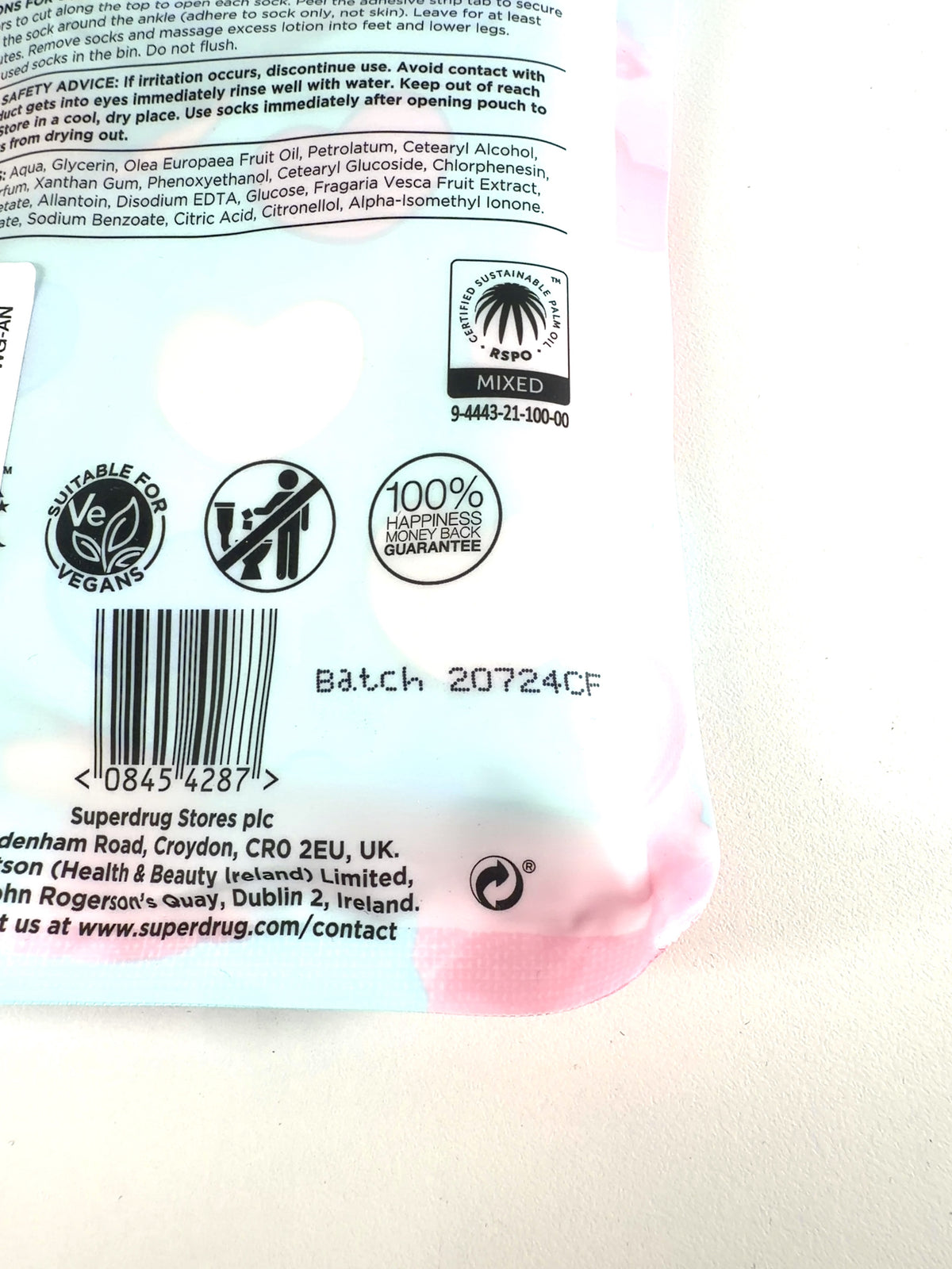 Superdrug Superdrug Fruity Pampering Foot Socks Candy Floss — detail